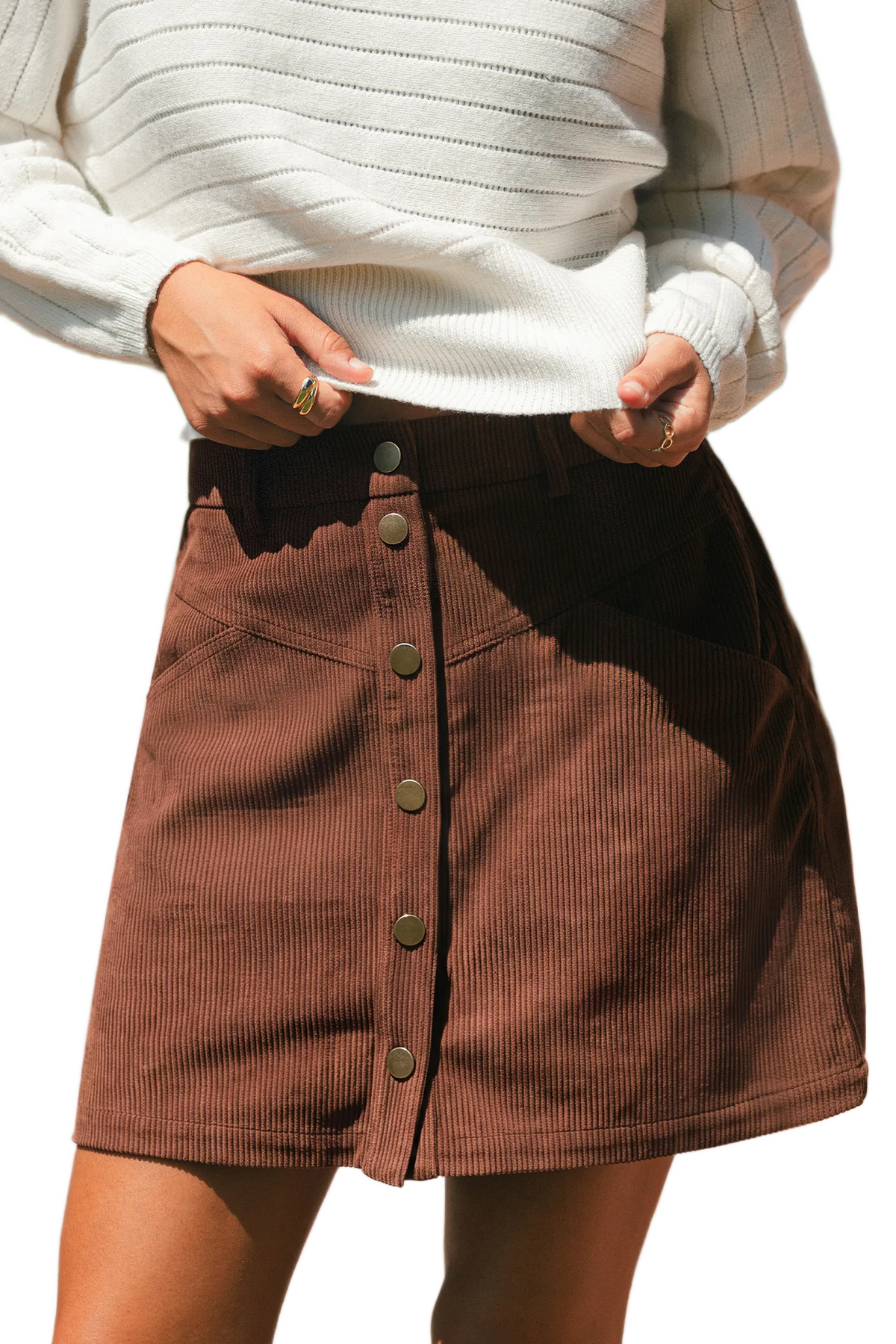 Veylora Button Skirt
