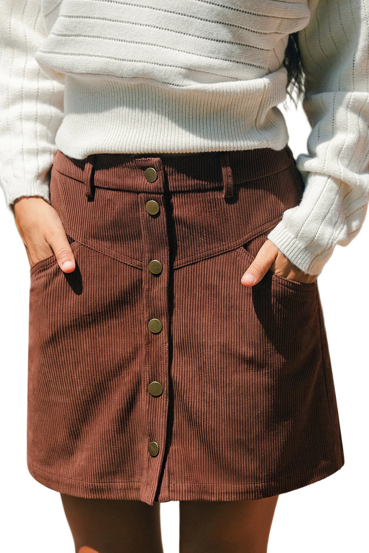 Veylora Button Skirt